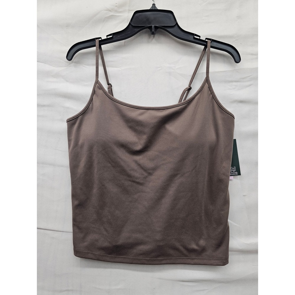 Wild Fable Womens Satin Cami Tank Top Brown Polyester Blend Casual Size Large